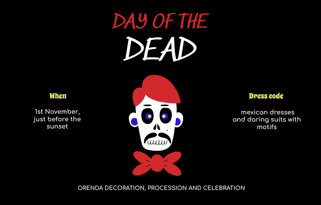 Template di design Day of the Dead Event Invitation 4.6x7.2in Horizontal