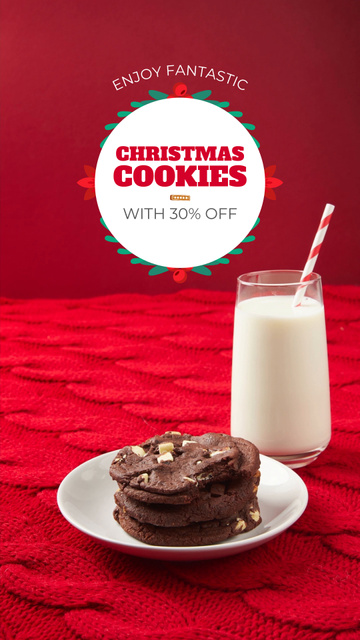 Ontwerpsjabloon van TikTok Video van Tasty Sweet Christmas Cookies with Milk