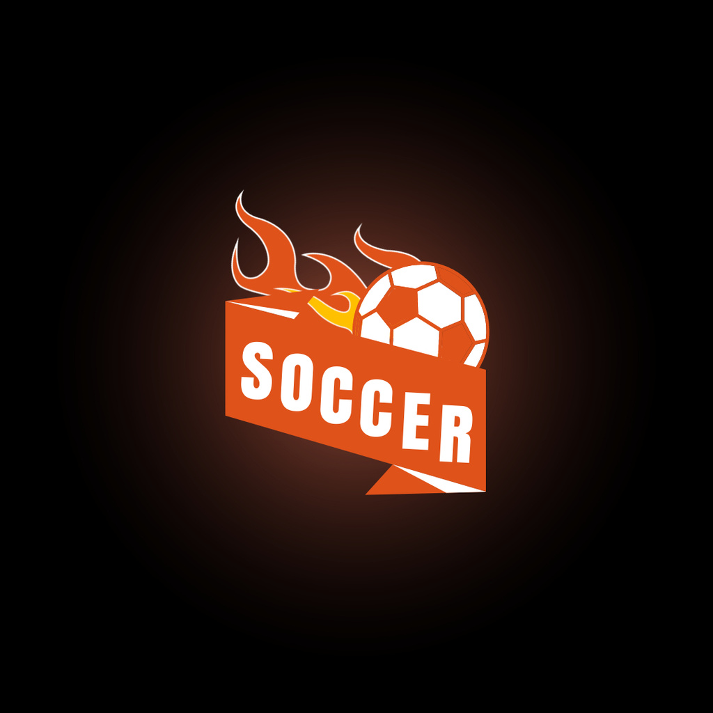 Soccer Team Emblem with Ball Logo 1080x1080px Modelo de Design