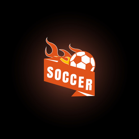 Soccer Team Emblem with Ball Logo 1080x1080pxデザインテンプレート