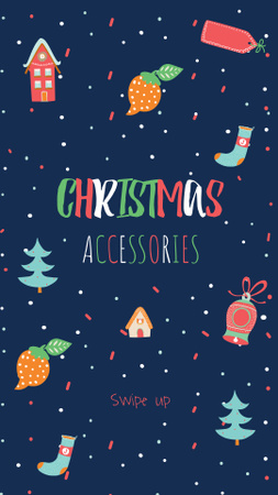 Christmas Accessories Offer with Festive Attributes Instagram Story tervezősablon