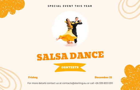Salsa Dance Special Event Announcement  Flyer 5.5x8.5in Horizontal Design Template