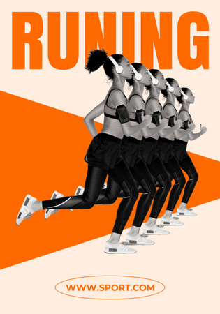Platilla de diseño Summer Sports Inspiration with Running Women Poster 28x40in