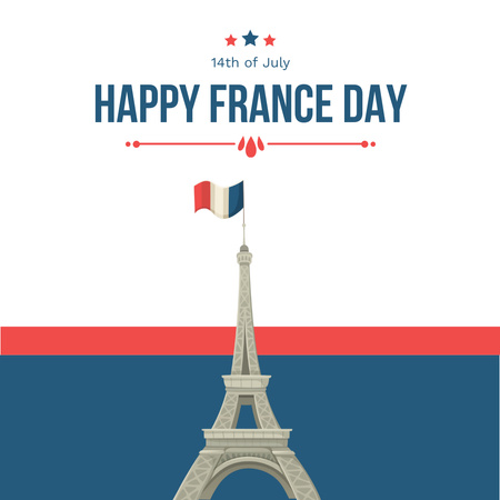 francouzský národní den nezávislosti Instagram Šablona návrhu