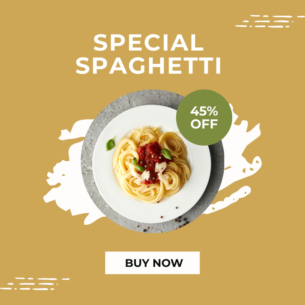 Designvorlage Italian Spaghetti Special Discount für Instagram