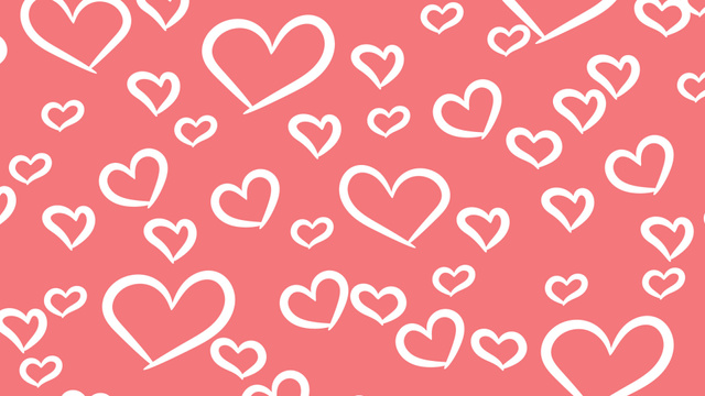 Modèle de visuel Valentine's Day Holiday with White Hearts in Pink - Zoom Background