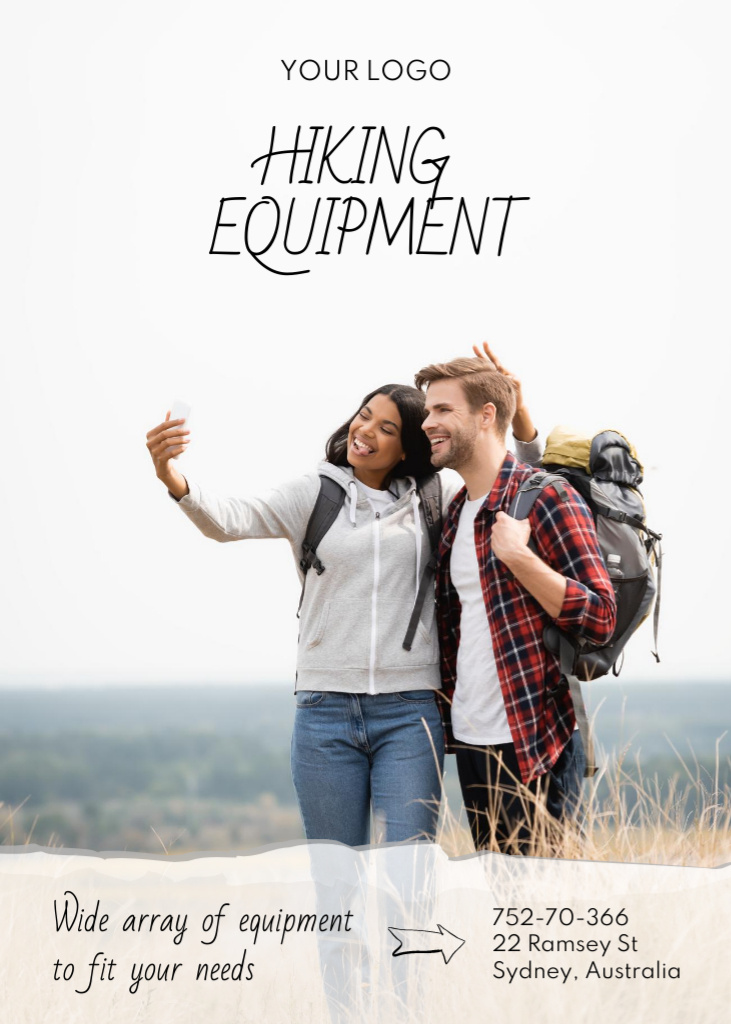 Designvorlage Hiking Equipment Offer für Flayer