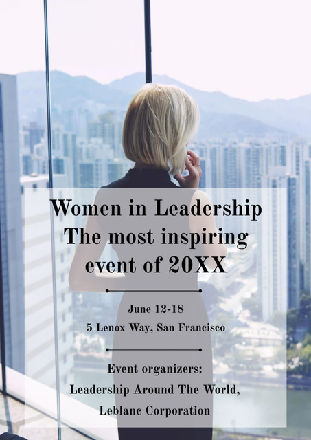 Event Topic about Women in Leadership Poster B2 – шаблон для дизайна