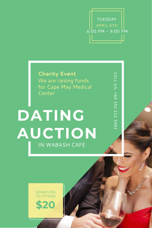 Dating Auction in Cafe Pinterest Design Template