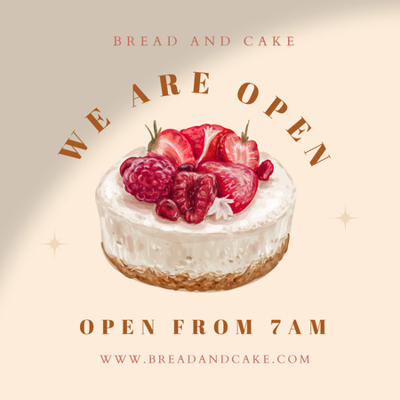 Bakery Opening Event Announcement Instagram tervezősablon
