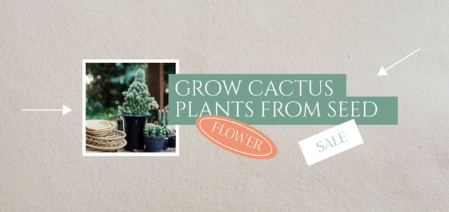 Plantilla de diseño de Precious Cactus Plant Seeds Sale Offer Coupon Din Large 