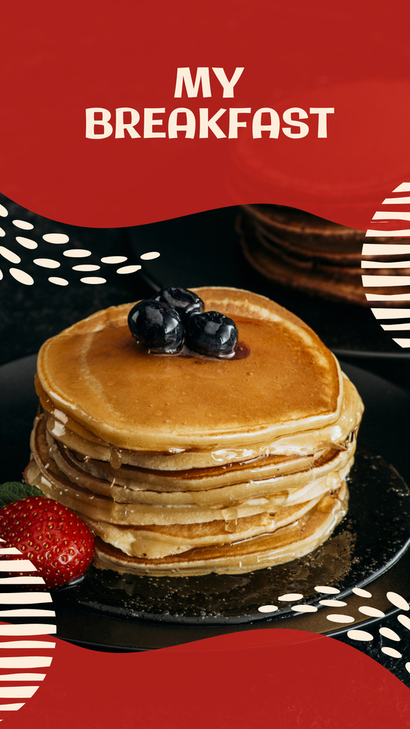 Breakfast Offer with Delicious Pancakes Instagram Story tervezősablon