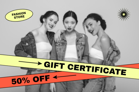 Modèle de visuel Gift Voucher Discount Offer with Stylish Young Women - Gift Certificate