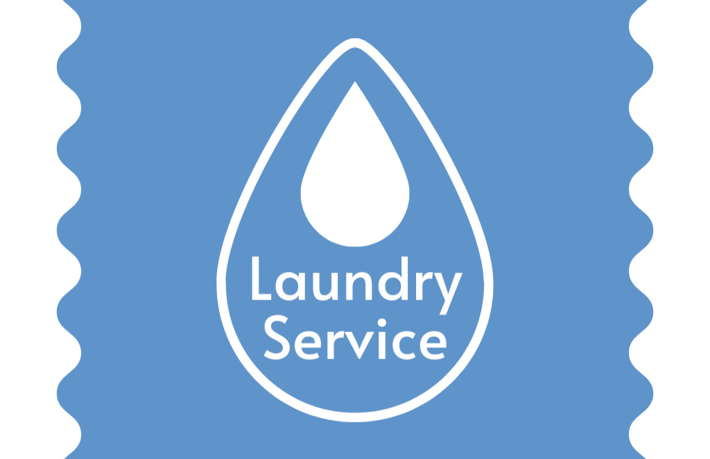 Laundry Service Offer with White Drop Business Card 85x55mm tervezősablon