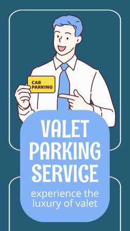 Illustration of Man with Parking Pass Instagram Story Design Template