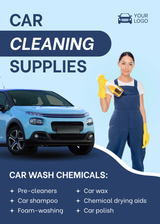 Ontwerpsjabloon van Flayer van Offer of Car Cleaning Supplies
