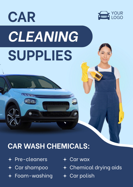Offer of Car Cleaning Supplies Flayer Modelo de Design