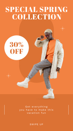 Sale Special Spring Collection with Stylish African American Instagram Story tervezősablon