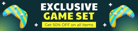 Sale Announcement for Exclusive Gaming Set Ebay Store Billboard Design Template