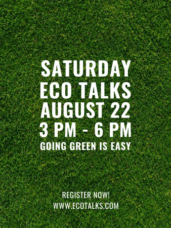 Ecological Event Announcement Green Leaves Texture Poster US Šablona návrhu