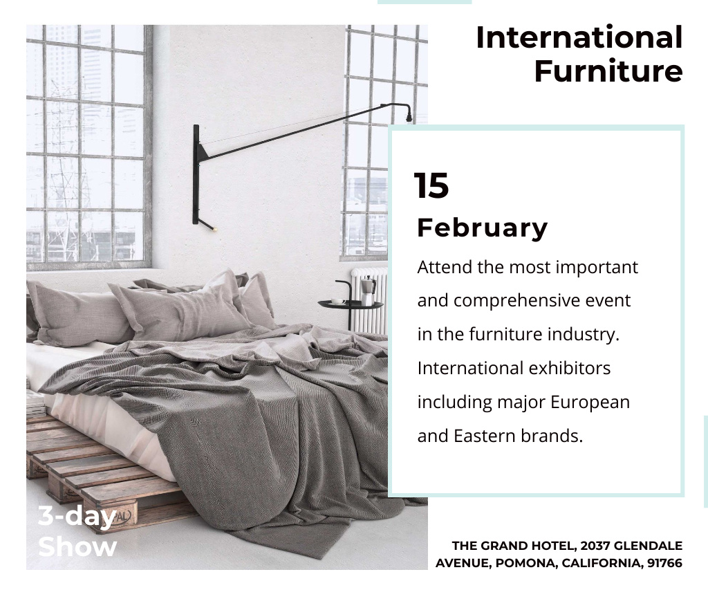 Platilla de diseño International Furniture Offer for Your Bedroom Large Rectangle