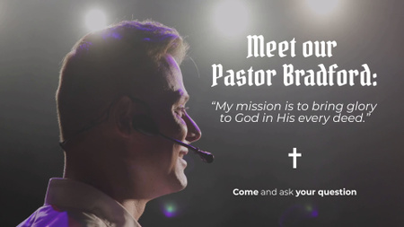 Ontwerpsjabloon van Full HD video van Pastor Serving Sermon Promotion With Lights