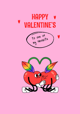 Designvorlage Cute Valentine's Day Holiday Greeting für Postcard A5 Vertical