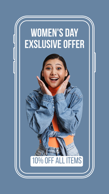 Women's Day Exclusive Offer Announcement Instagram Storyデザインテンプレート