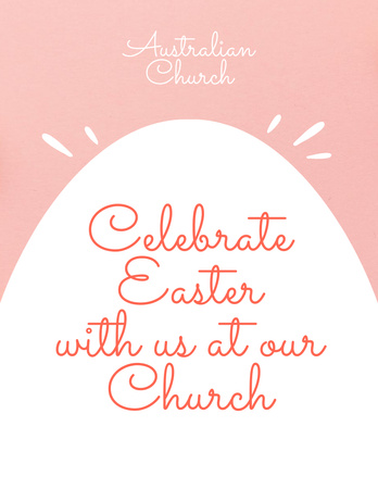 Church Easter Celebration Announcement in Pink Flyer 8.5x11in Design Template
