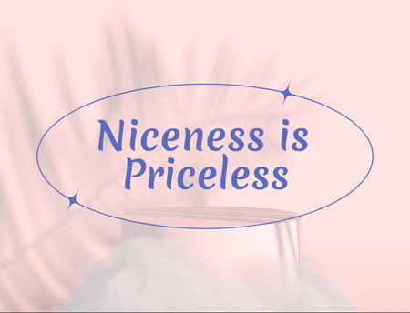 Ontwerpsjabloon van Postcard 4.2x5.5in van Kindness Motivation Text on Elegant Pink