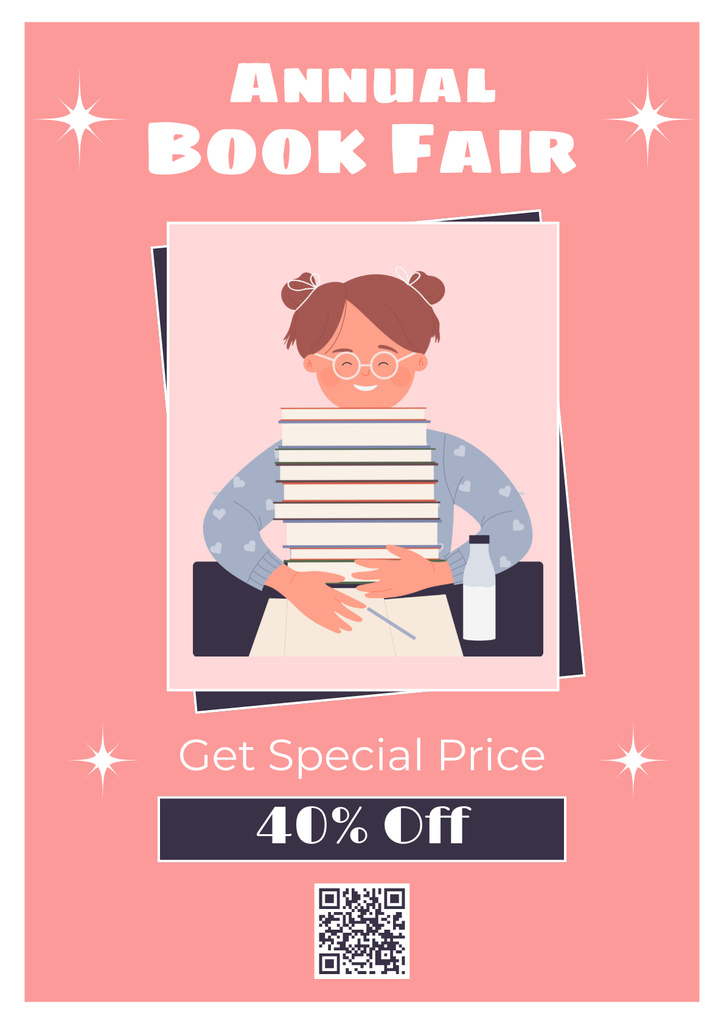 Annual Book Fair Ad Poster Modelo de Design