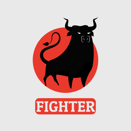  Picture of Fighting Bull Logo Modelo de Design