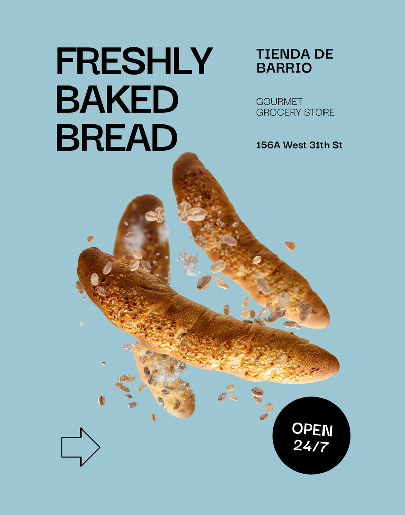 Ontwerpsjabloon van Poster 22x28in van Fresh Bread is Available