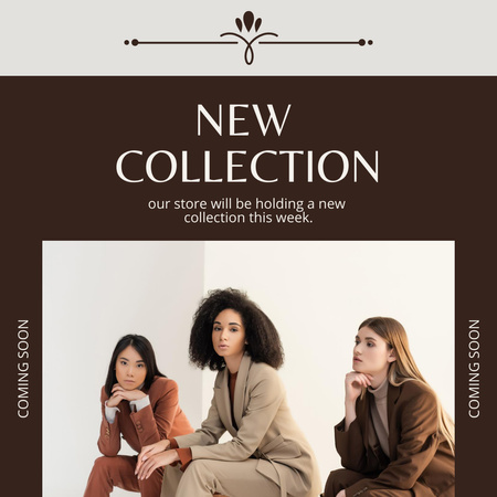 New Collection Announcement with Women in Costumes Instagram Design Template