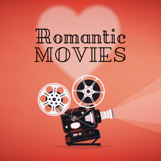 Designvorlage Romantic Movies on Valentine's Day für Animated Post