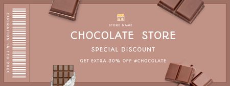 Chocolate Store Promotion Coupon Design Template