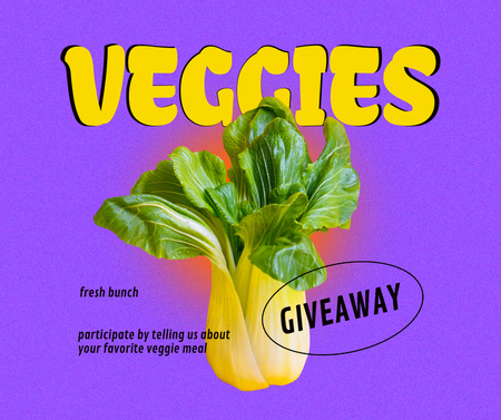 Ontwerpsjabloon van Facebook van Veggies Special Offer with Fresh Leaves
