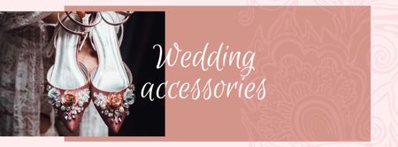 Plantilla de diseño de oferta de accesorios de boda con zapatos nupciales Facebook cover 