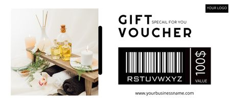 Spa and Aromatherapy Discount Voucher Coupon 3.75x8.25in Design Template