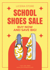 School Shoes Sale Announcement on Yellow and Orange
