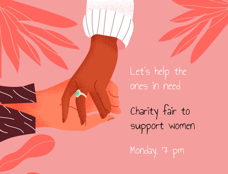 Ontwerpsjabloon van Postcard 4.2x5.5in van Liefdadigheidsevenement ter ondersteuning van vrouwenaankondiging