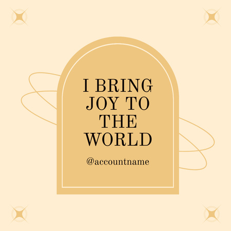 Motivational Inspirational Phrase about World in Yellow Instagram Design Template