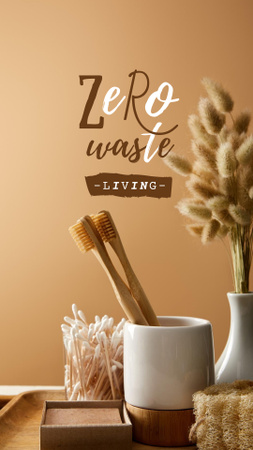 Plantilla de diseño de Zero Waste Living Beige Instagram Story 