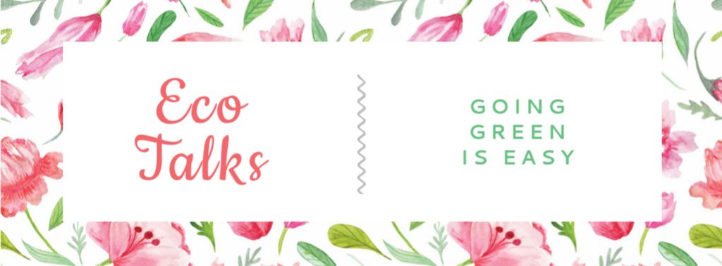 Eco Event Announcement on Floral Pattern Facebook cover Design Template