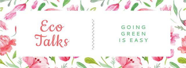 Template di design Eco Event Announcement on Floral Pattern Facebook cover