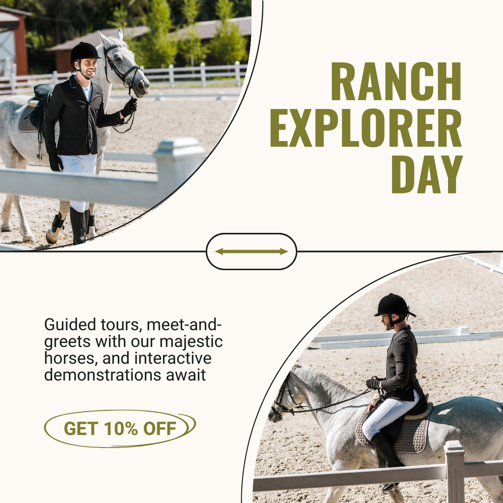 Designvorlage Equestrian Sport Ranch Exploring für Instagram