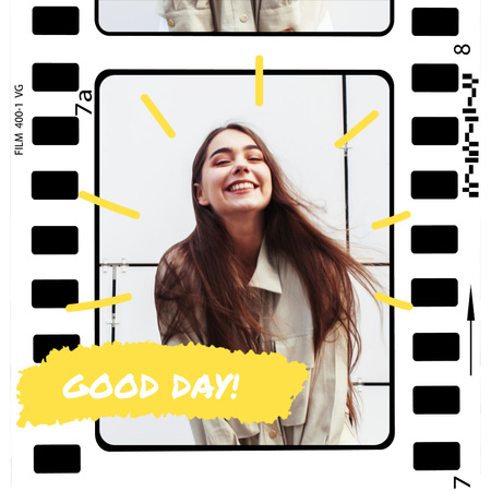 Template di design Smiling Girl sending positive vibes Animated Post