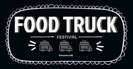 Street Food Festival Announcement on Black Facebook AD Design Template