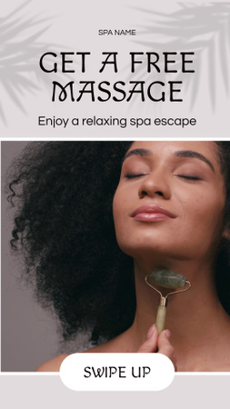 Platilla de diseño African American Woman Making Facial Massage Instagram Video Story