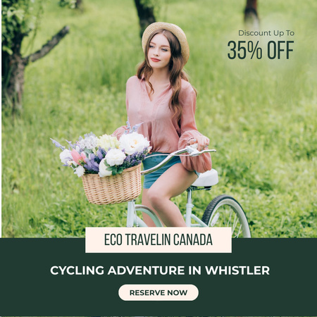 Eco Travel Ad with Cycling Adventure Instagram Design Template